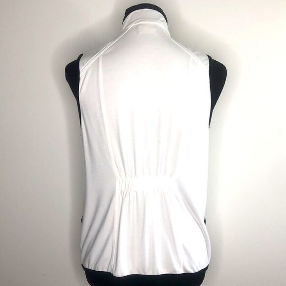 Zenergy Golf by Chico’s White Zip Front Performance Vest Black Trim - Picture 3 of 10